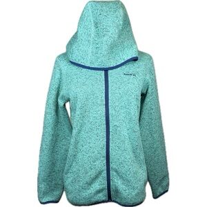 Kamik Blue Teal Fleece Jacket with Hood and Full-Length Zipper